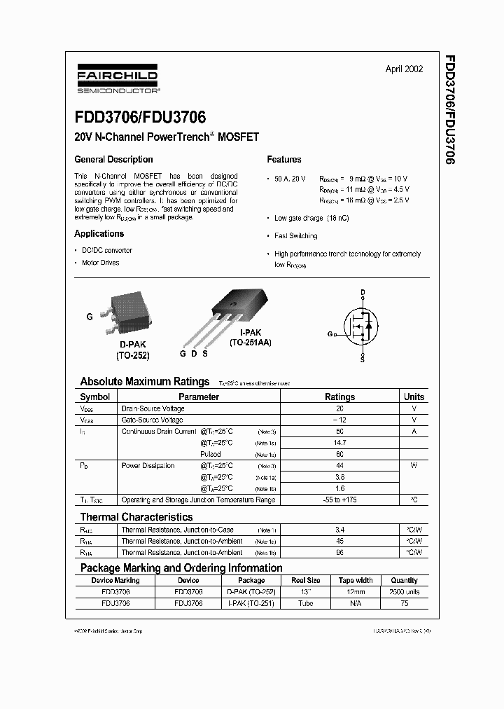 FDU3706_62556.PDF Datasheet