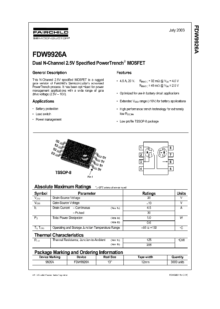 FDW9926_52916.PDF Datasheet