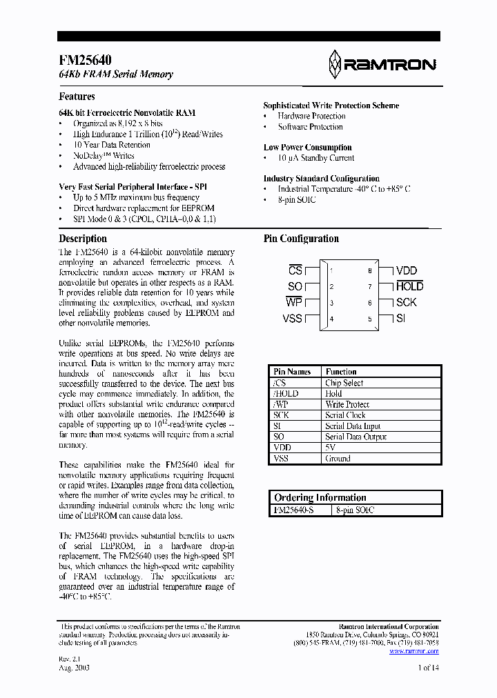 FM25640_10134.PDF Datasheet
