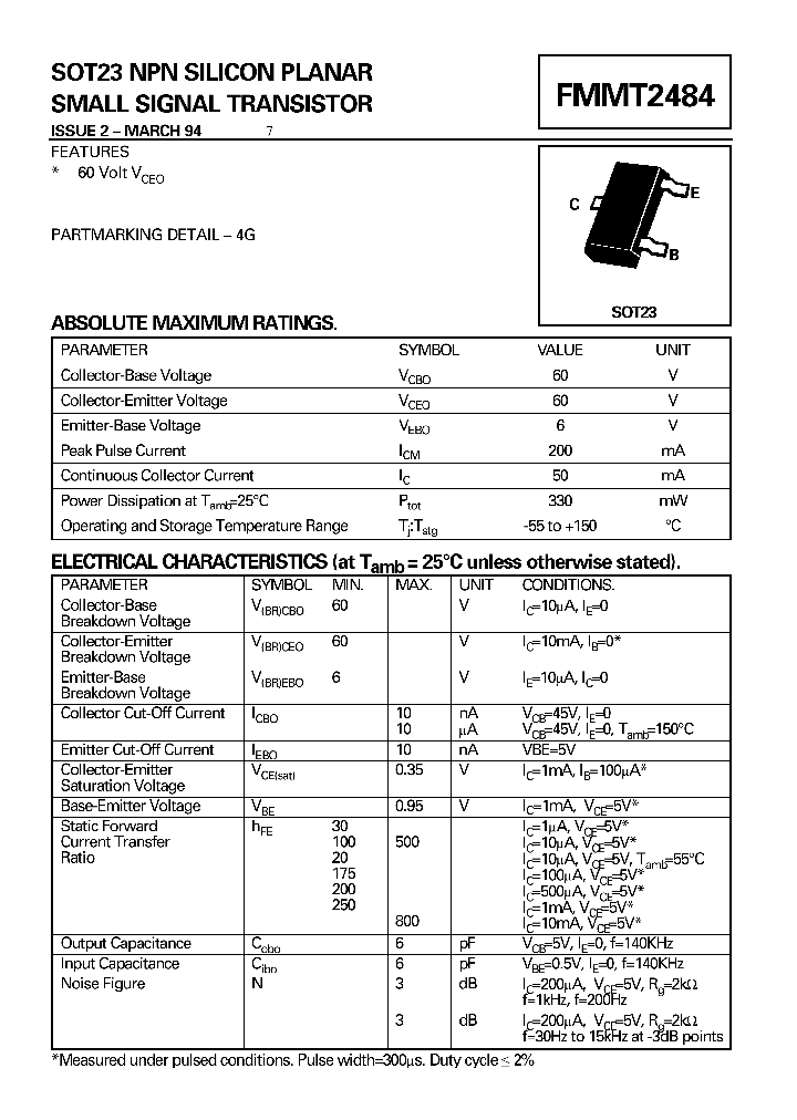 FMMT2484_76316.PDF Datasheet