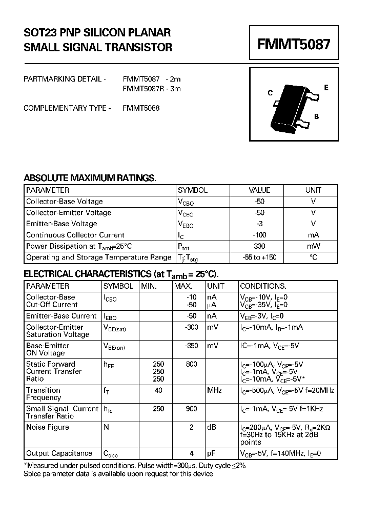 FMMT5087_190487.PDF Datasheet