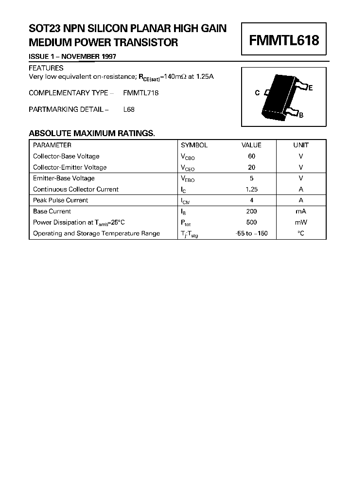 FMMTL618_67559.PDF Datasheet