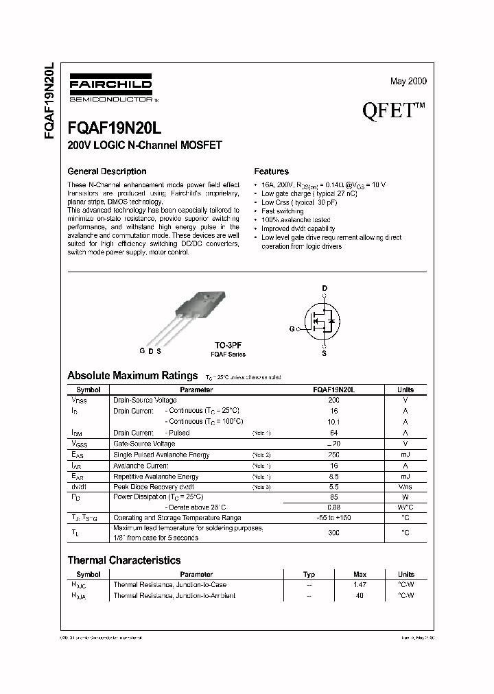 FQAF19N20L_152942.PDF Datasheet