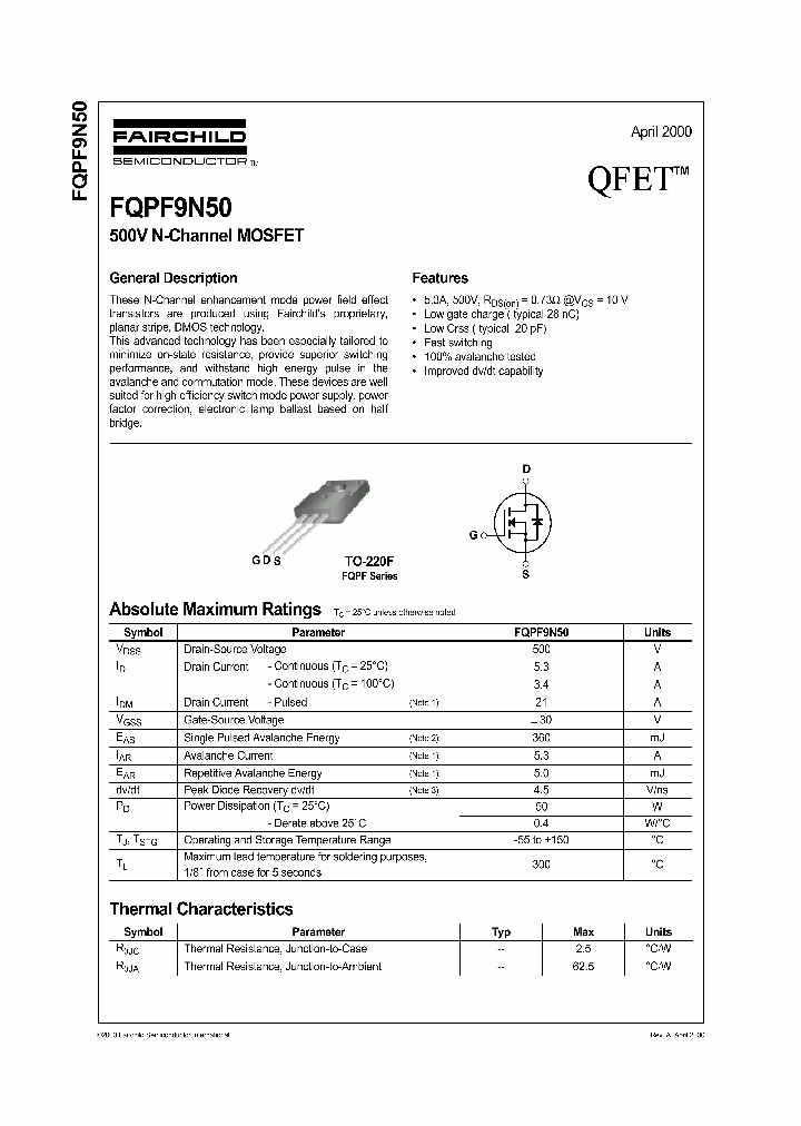 FQPF9N50_36460.PDF Datasheet