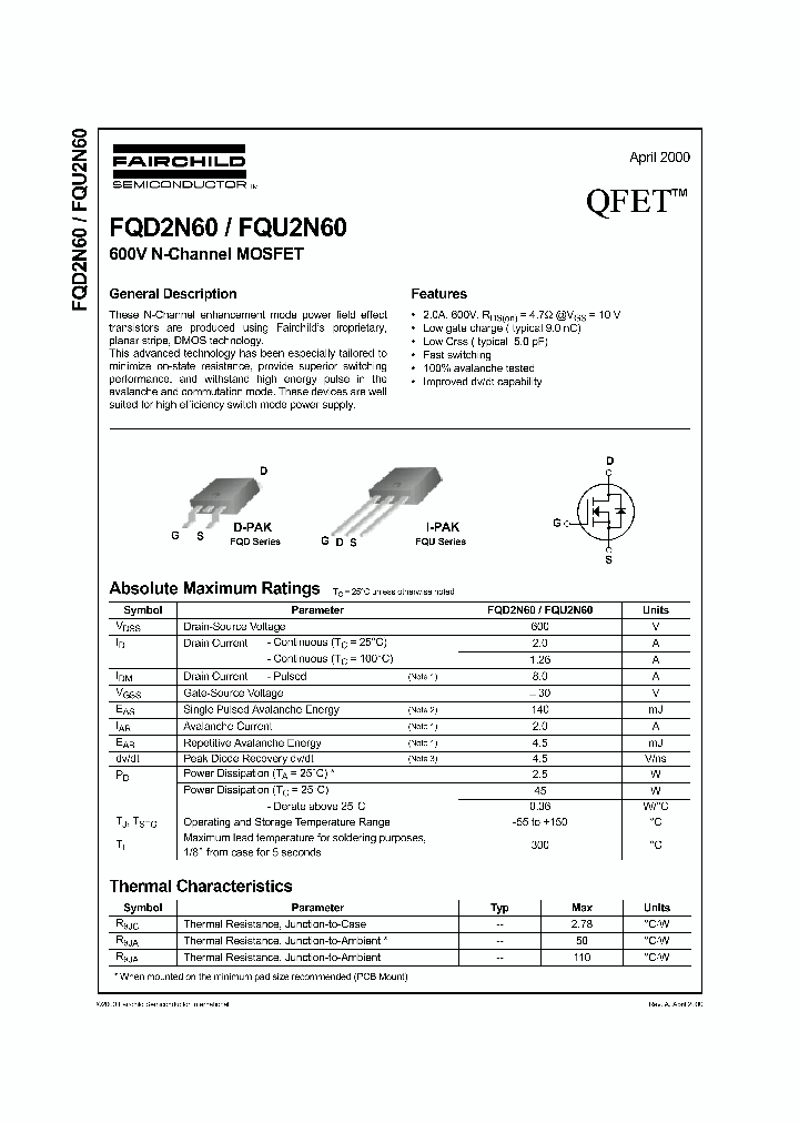 FQD2N60_176497.PDF Datasheet