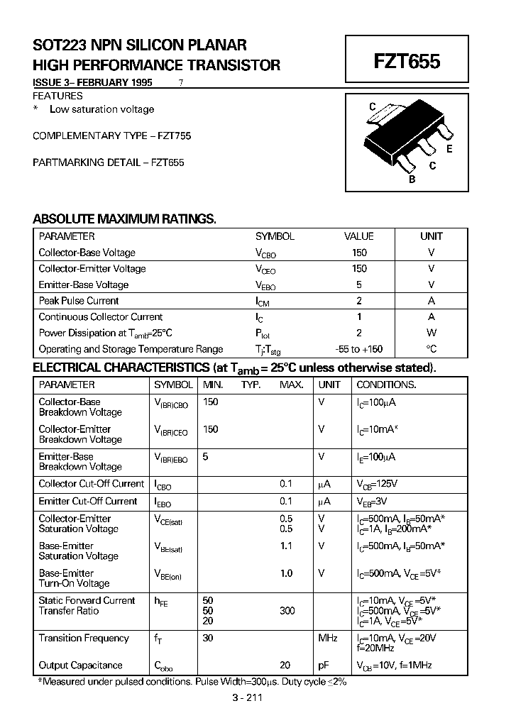FZT655_43691.PDF Datasheet