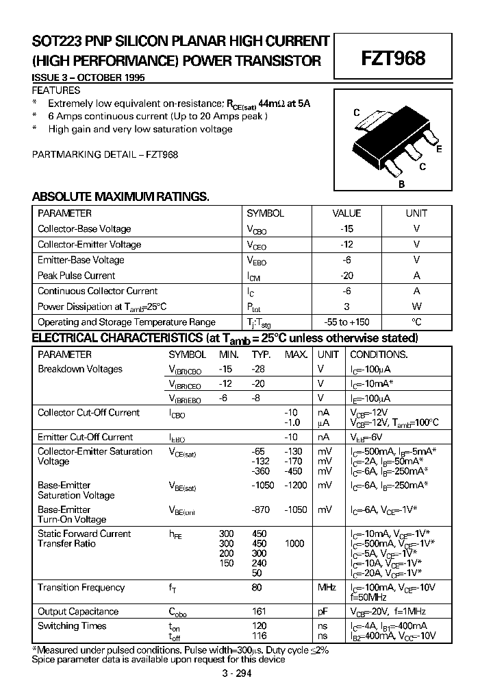 FZT968_72503.PDF Datasheet