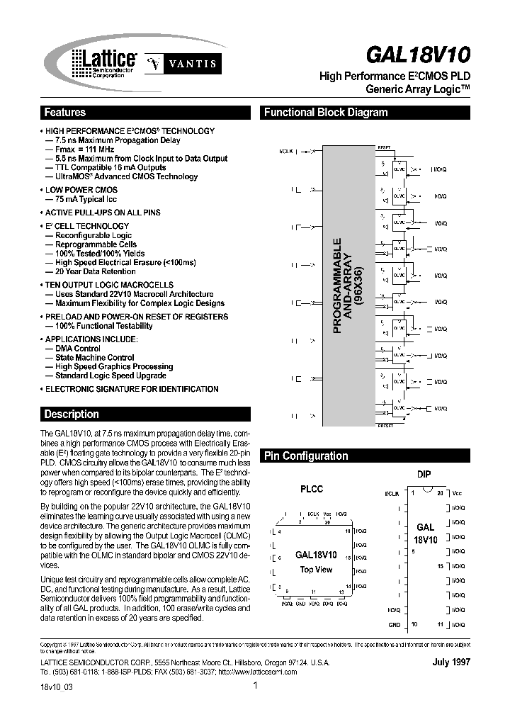 GAL18V10_91434.PDF Datasheet