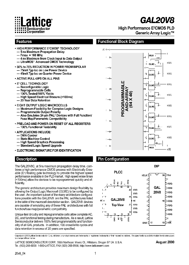 GAL20V8_1702.PDF Datasheet