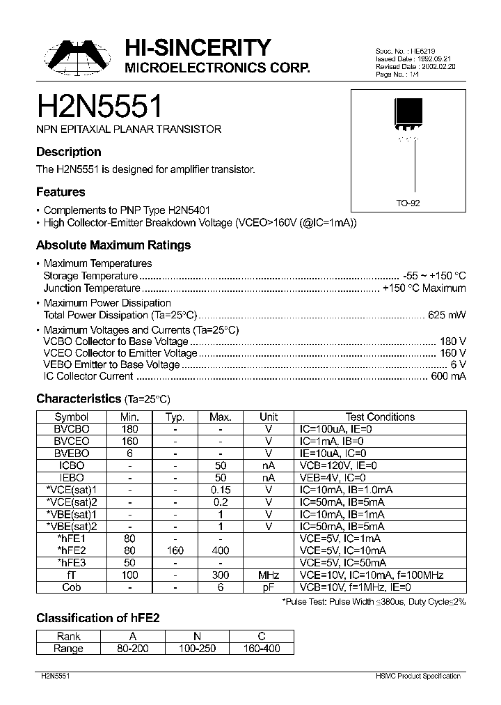 H2N5551_77896.PDF Datasheet