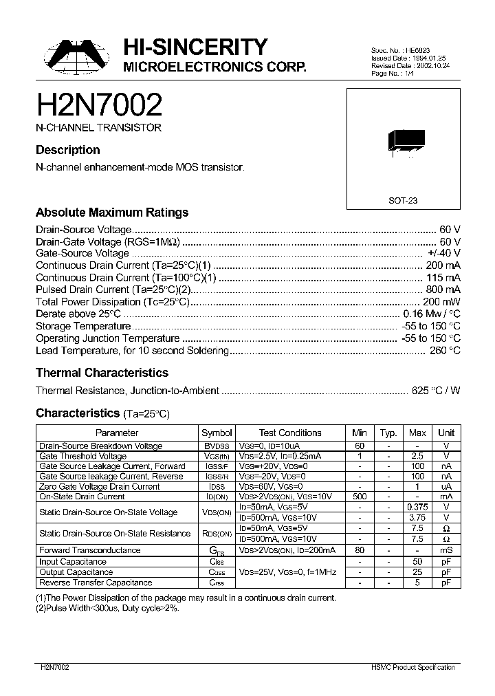 H2N7002_17164.PDF Datasheet