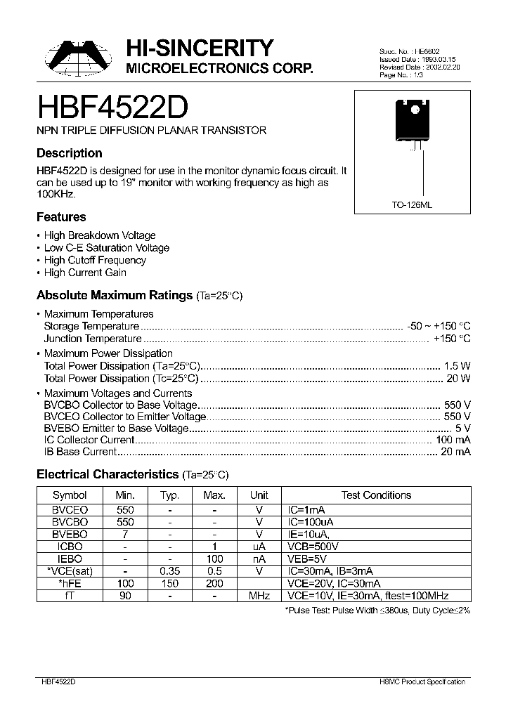 HBF4522D_185769.PDF Datasheet