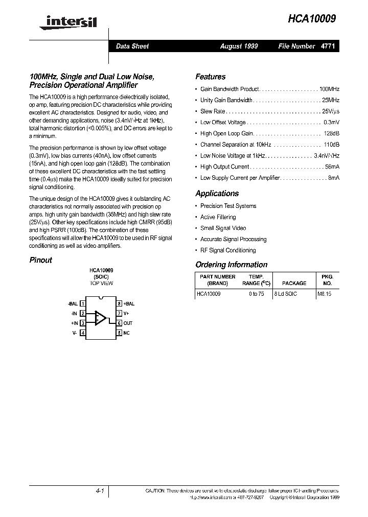 HCA10009_90941.PDF Datasheet