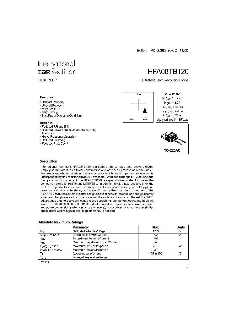 HFA08TB120_71422.PDF Datasheet