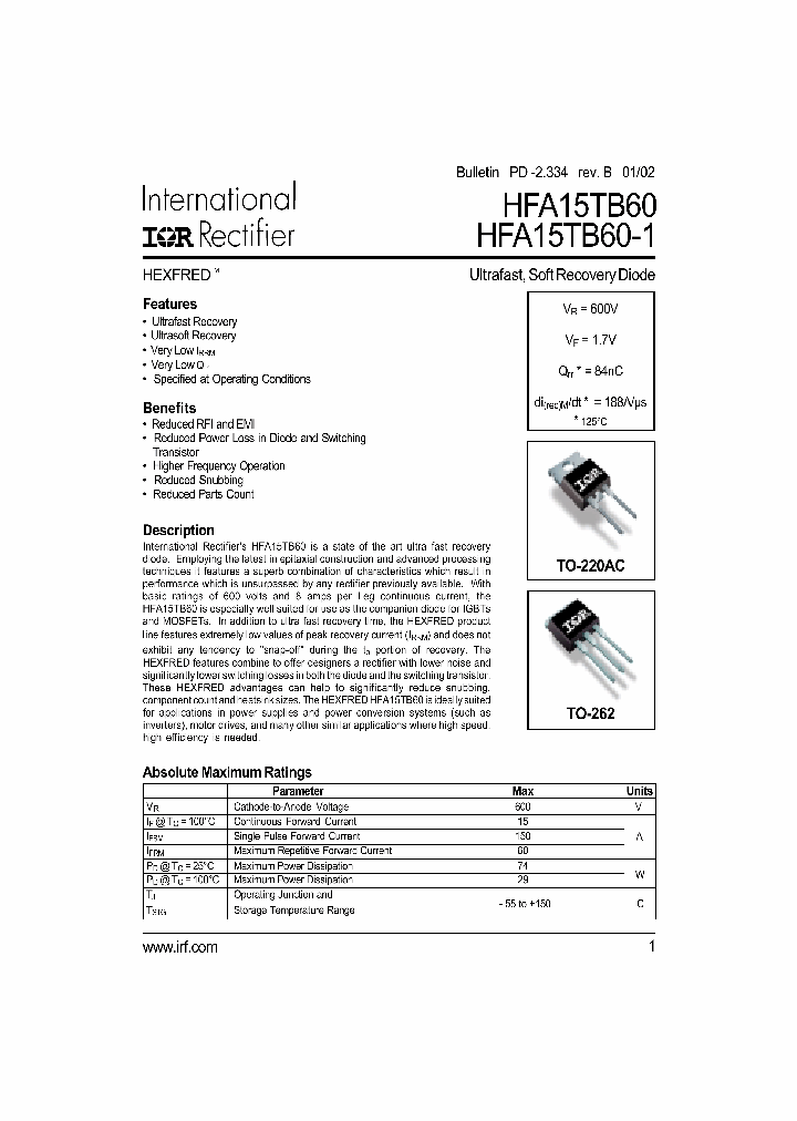 HFA15TB60_165252.PDF Datasheet