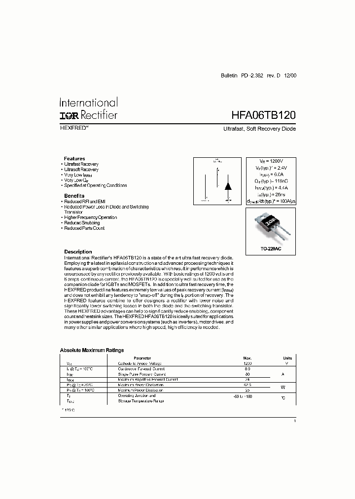 HFA06TB120_71421.PDF Datasheet