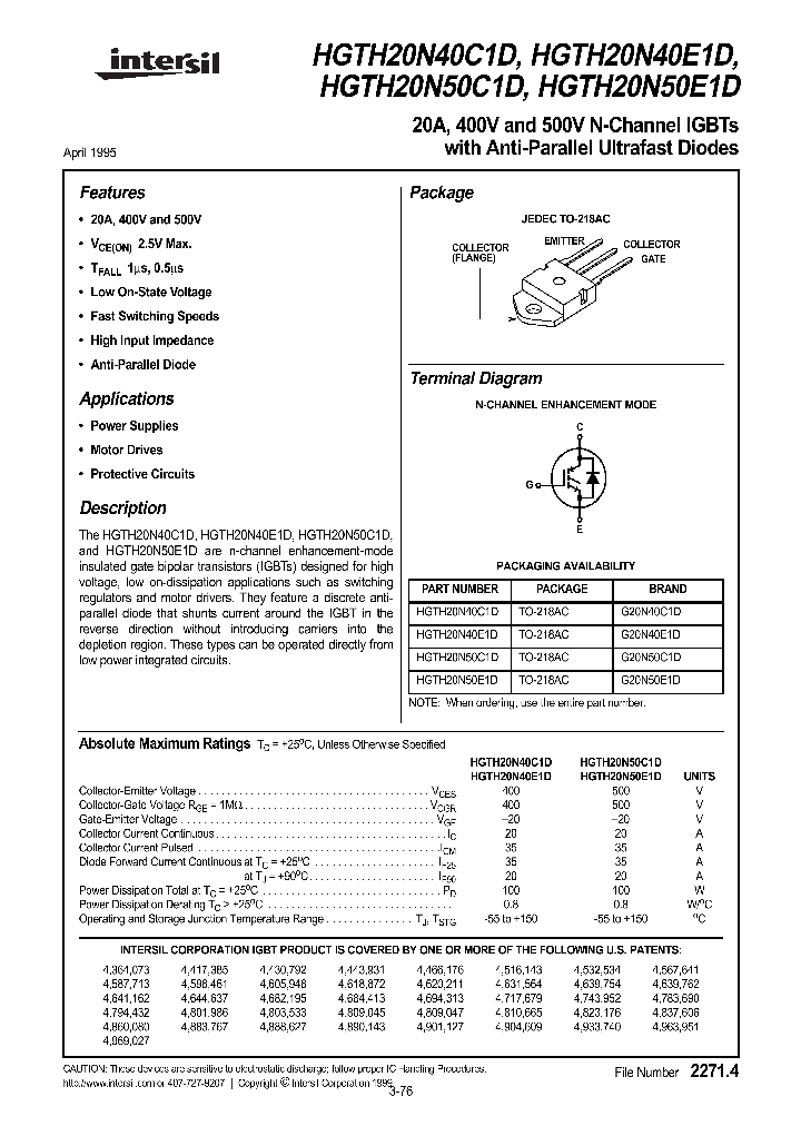 HGTH20N40C1D_68490.PDF Datasheet