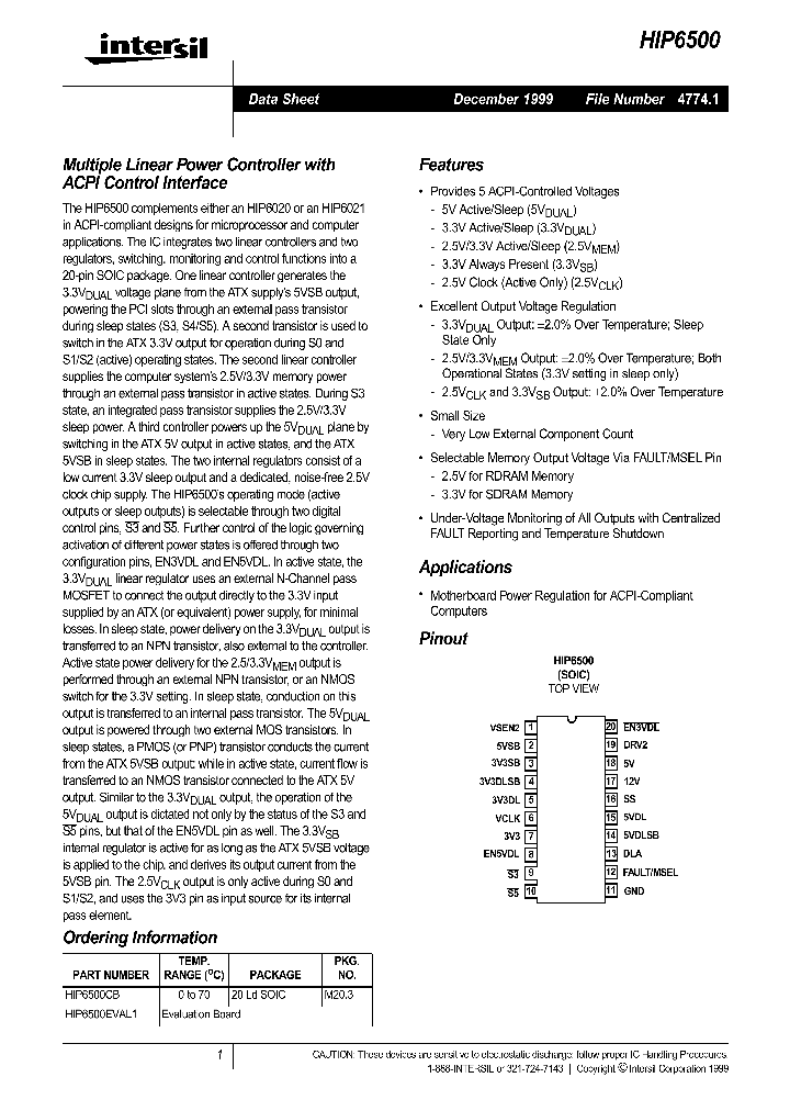 HIP6500_129202.PDF Datasheet