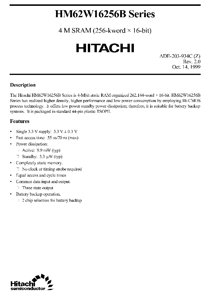 HM62W16256B_155206.PDF Datasheet