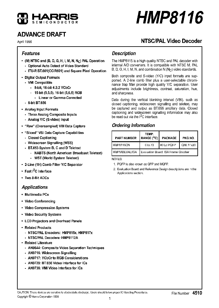 HMP8116_123107.PDF Datasheet