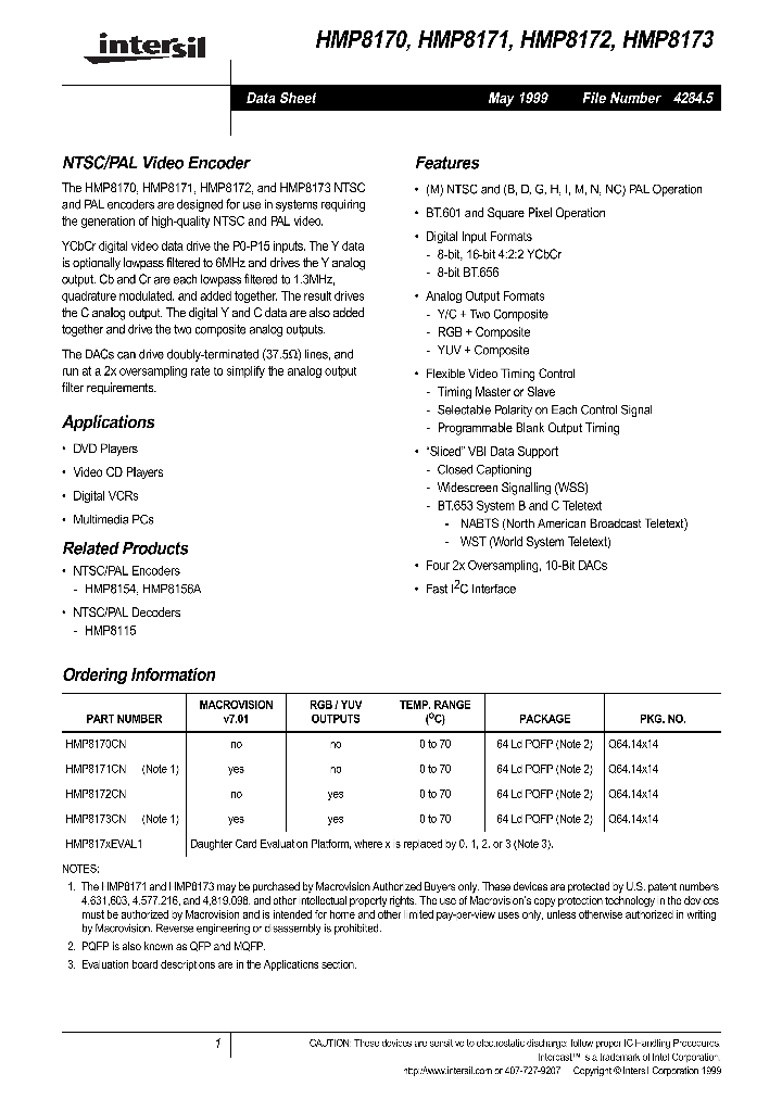 HMP8170_145083.PDF Datasheet
