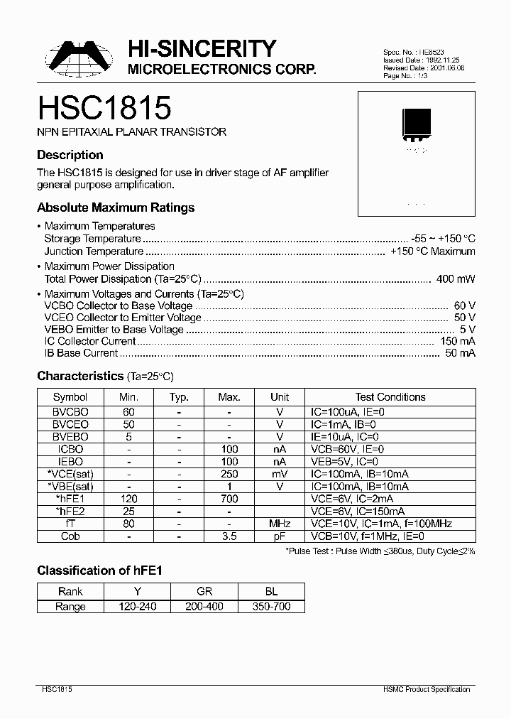 HSC1815_77562.PDF Datasheet