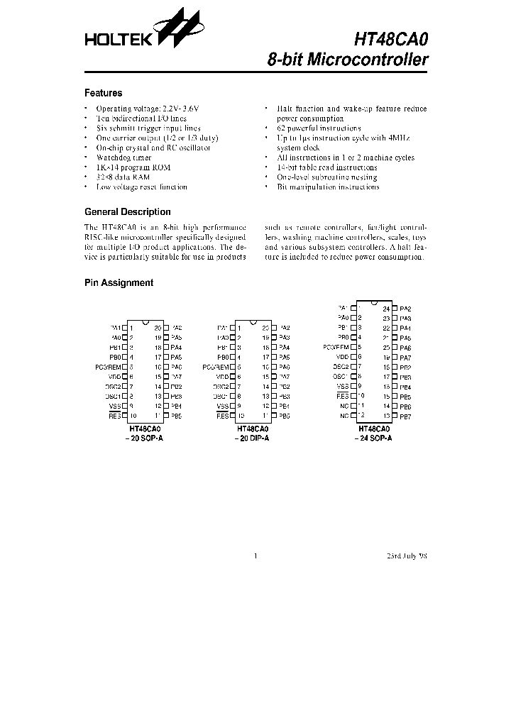 HT48CA0_73071.PDF Datasheet