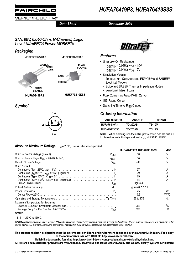 HUFA76419P3_149733.PDF Datasheet