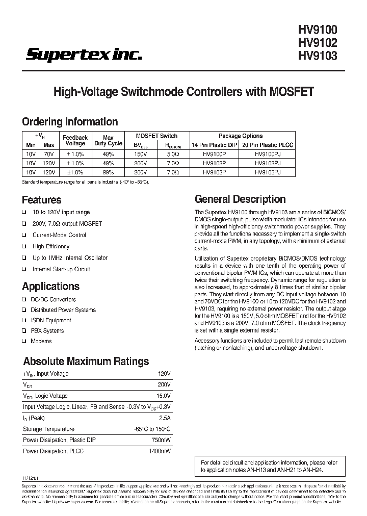 HV9100_163328.PDF Datasheet