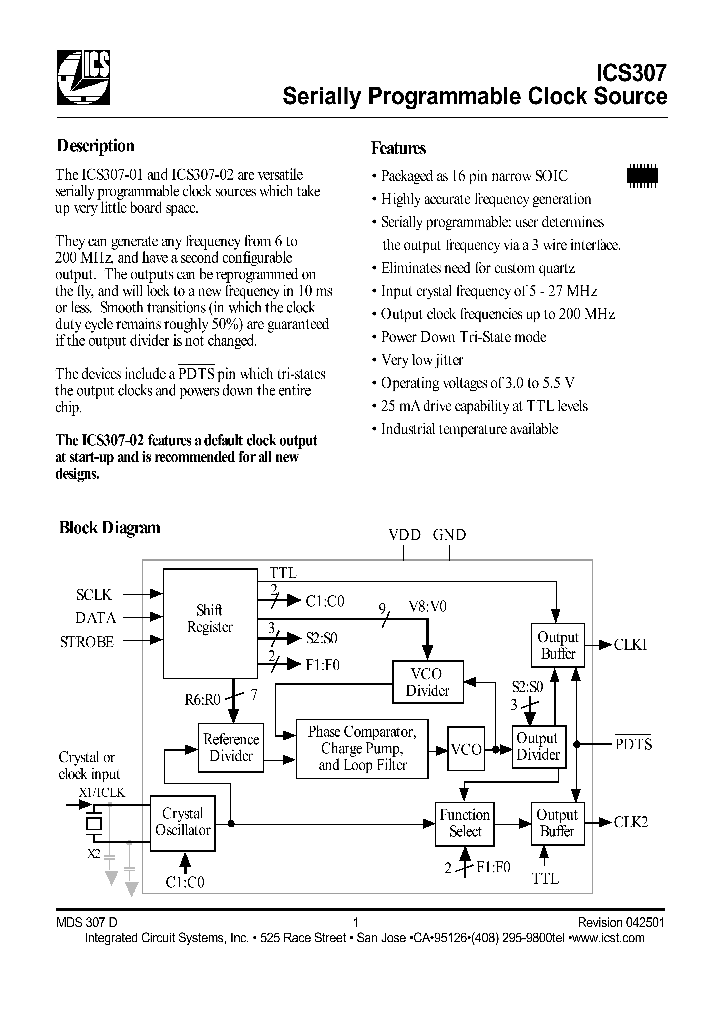 ICS307_133840.PDF Datasheet