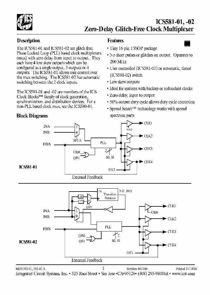 ICS581-01_97968.PDF Datasheet