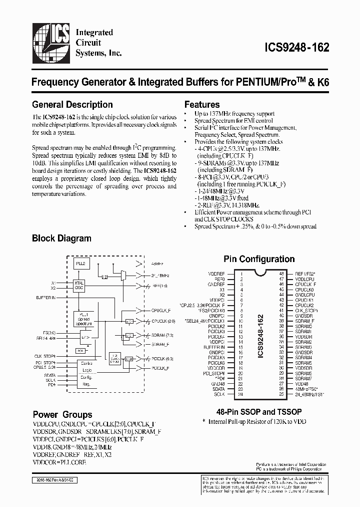 ICS9248-162_26373.PDF Datasheet
