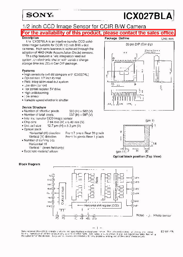 ICX027BLA_41084.PDF Datasheet