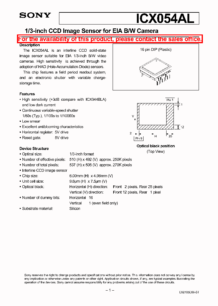 ICX054AL_41103.PDF Datasheet