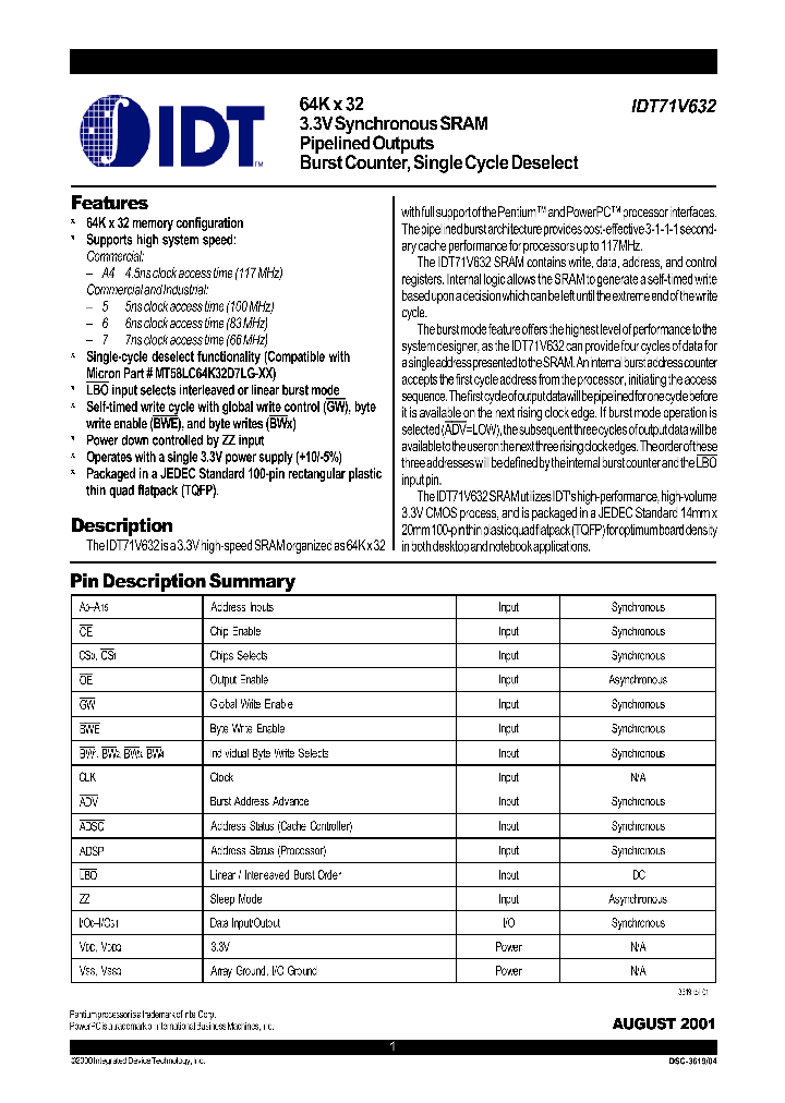 IDT71V632SA4PF_6281.PDF Datasheet