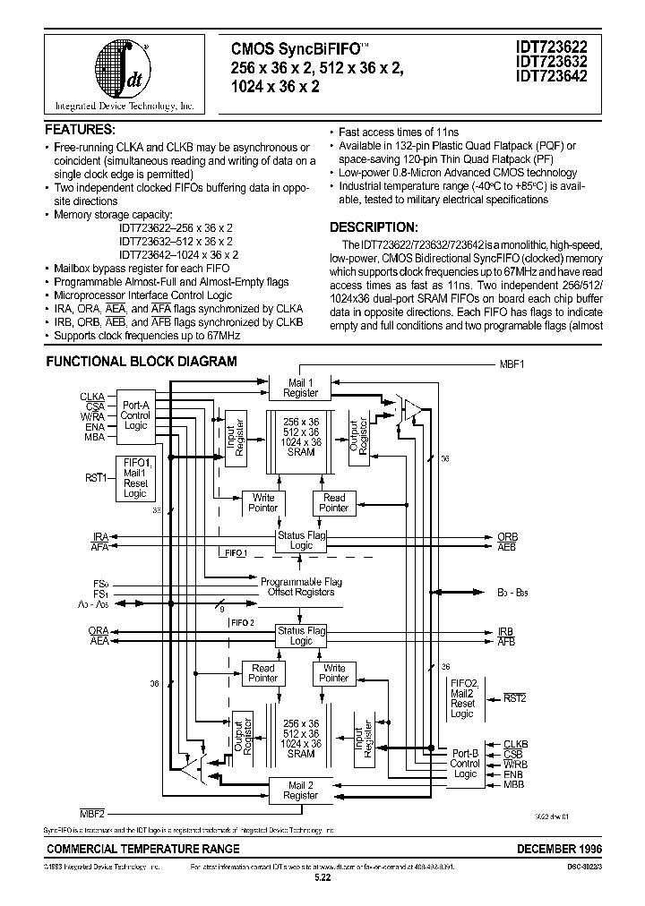 IDT723622_74261.PDF Datasheet