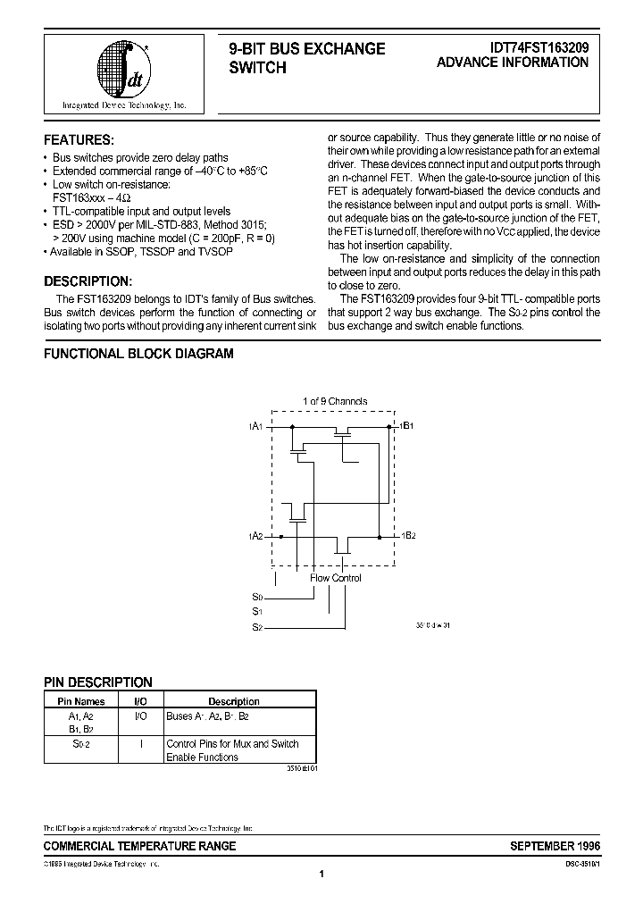 IDT74FST163209_78214.PDF Datasheet