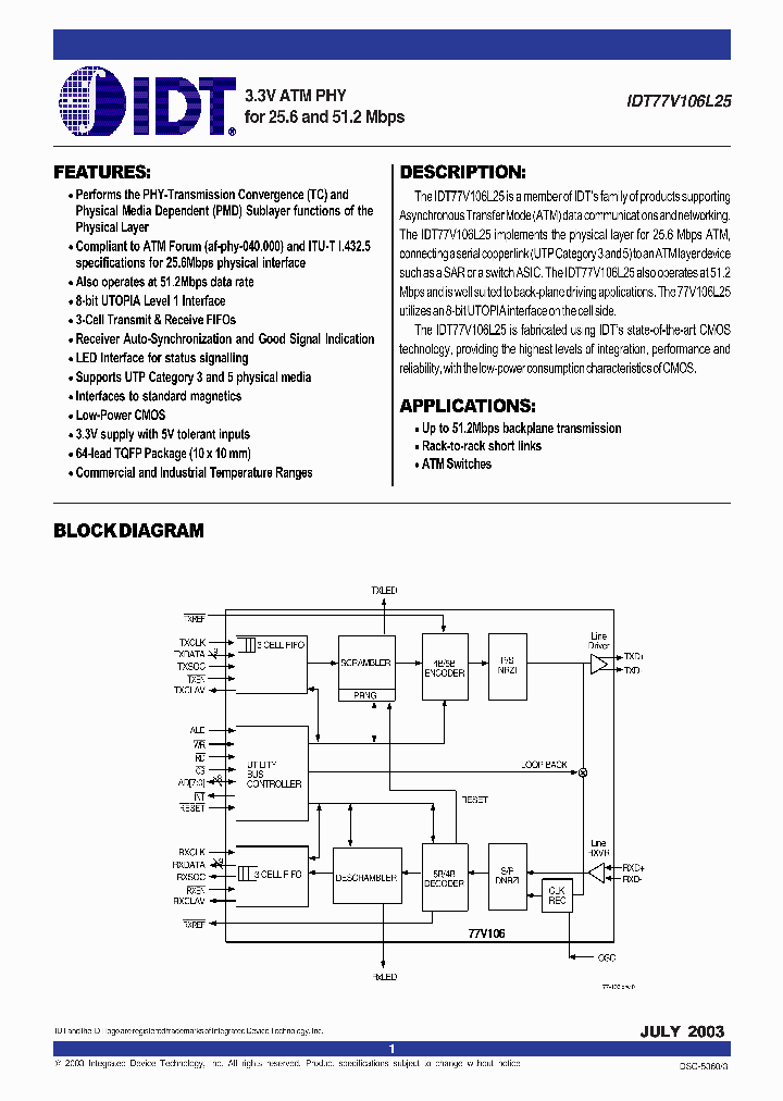 IDT77V106_56790.PDF Datasheet