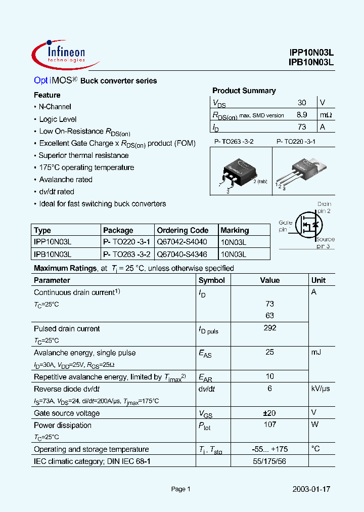 IPB10N03L_134910.PDF Datasheet