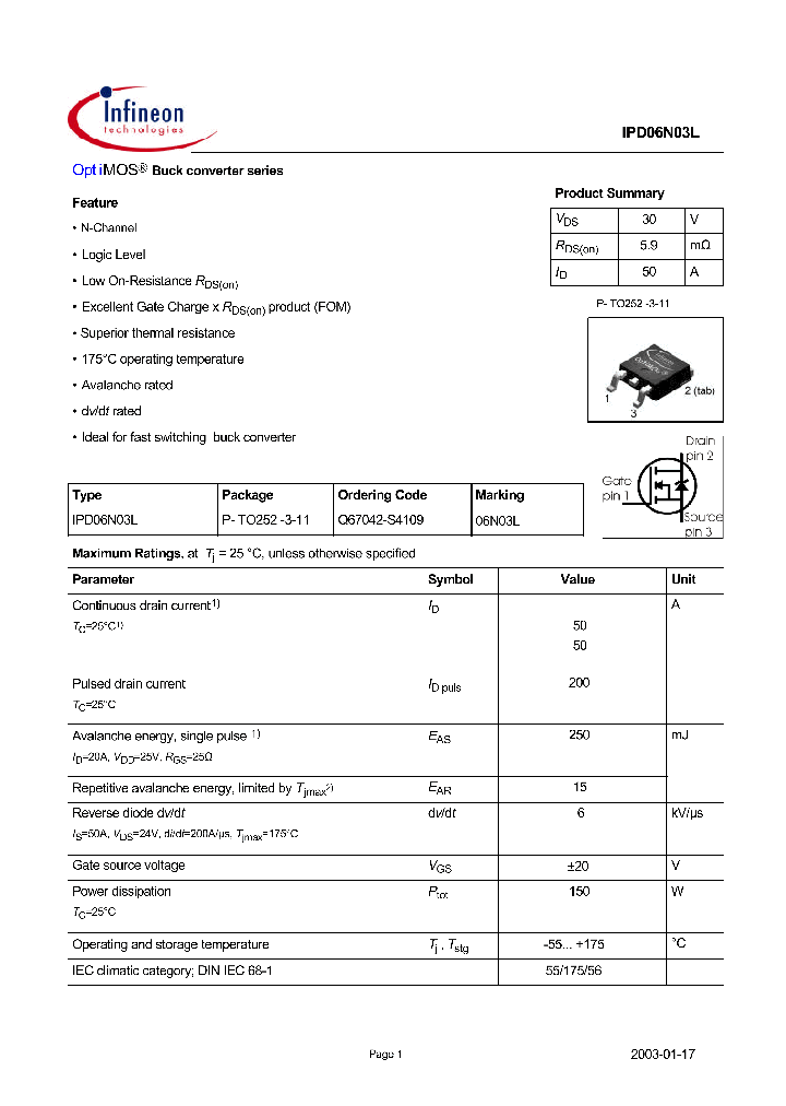 IPD06N03L_122368.PDF Datasheet