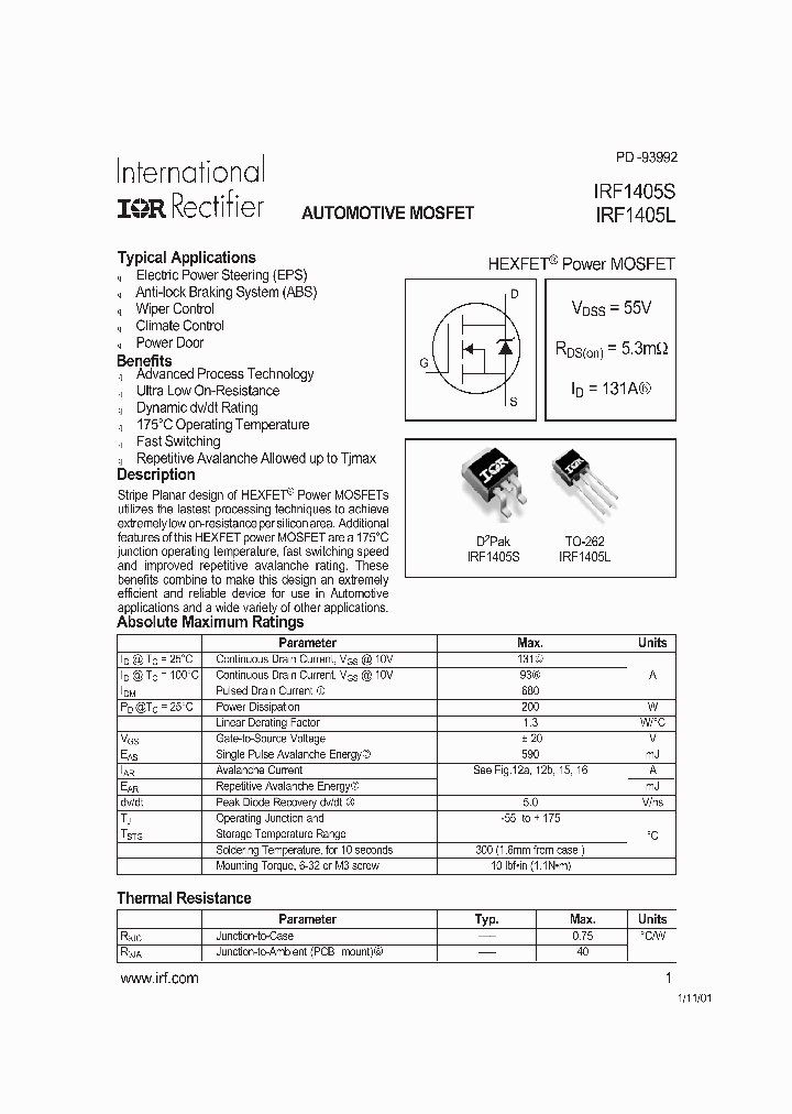 IRF1405L_5752.PDF Datasheet