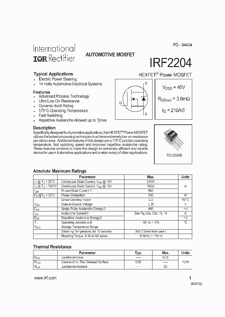 IRF2204_5773.PDF Datasheet