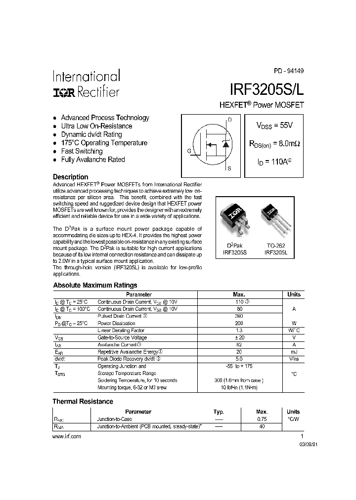 IRF3205L_5818.PDF Datasheet