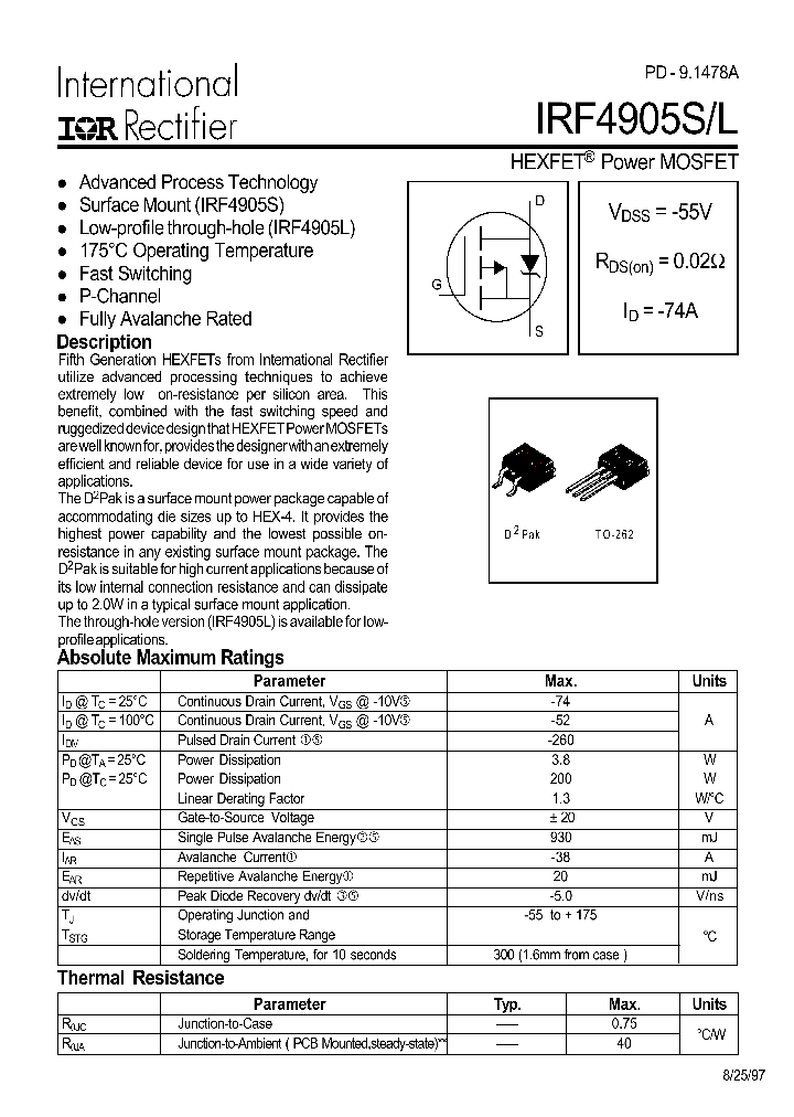 IRF4905L_5899.PDF Datasheet