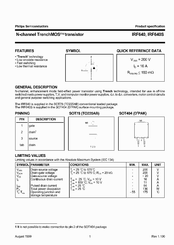 IRF640_37088.PDF Datasheet