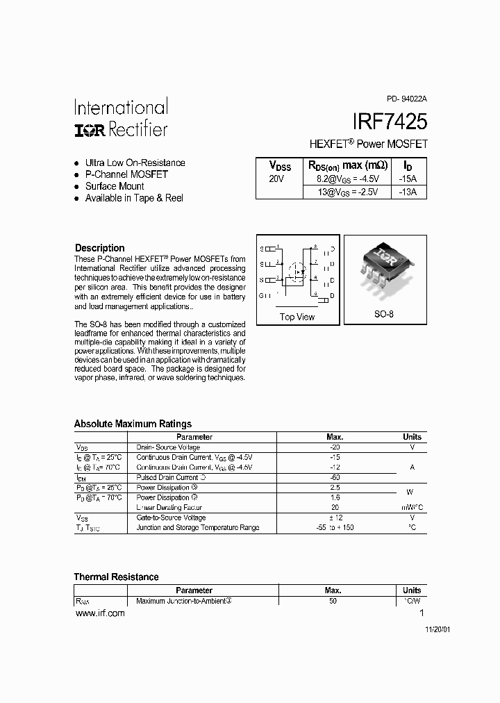 IRF7425_26848.PDF Datasheet