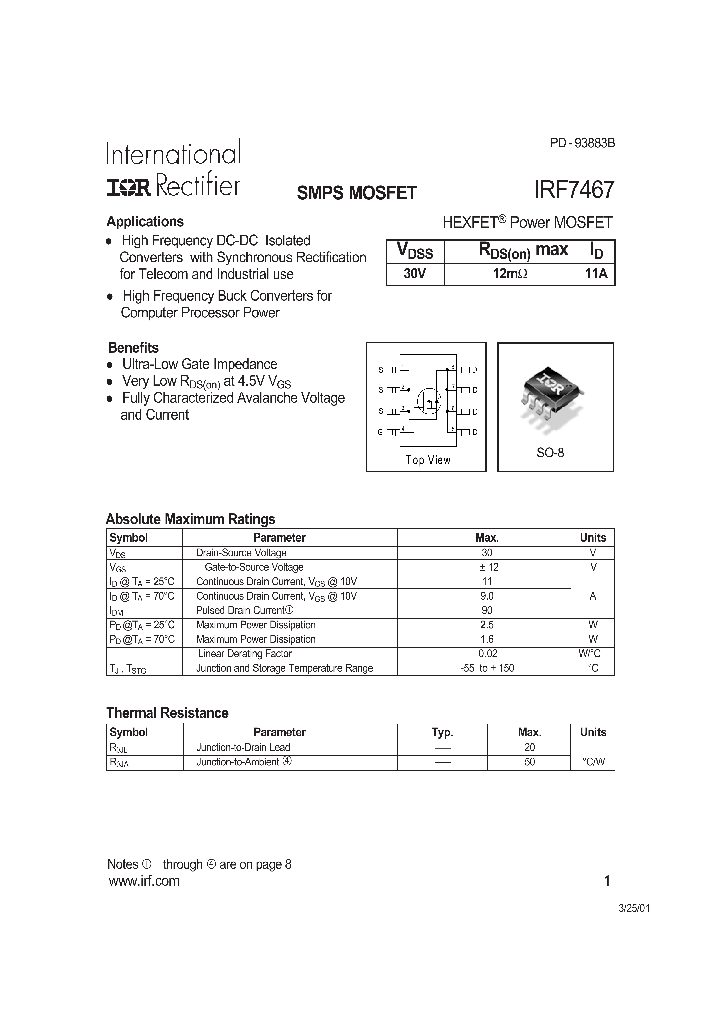 IRF7467_136164.PDF Datasheet