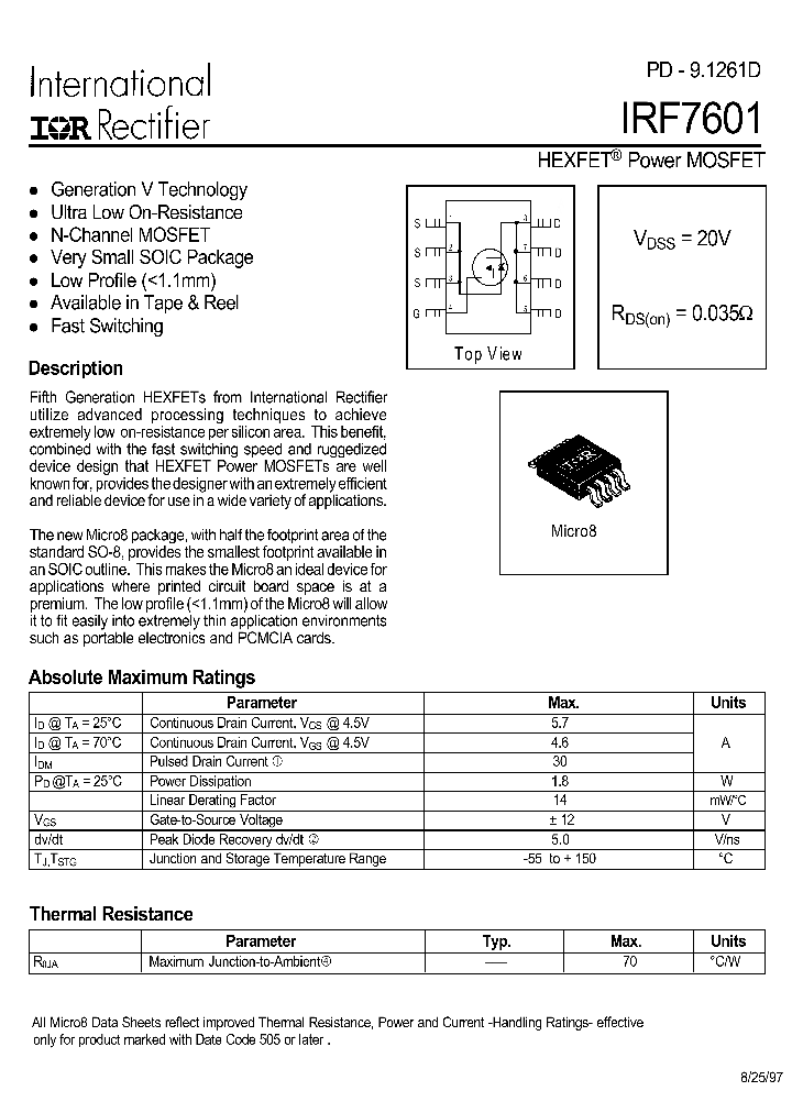 IRF7601_138822.PDF Datasheet