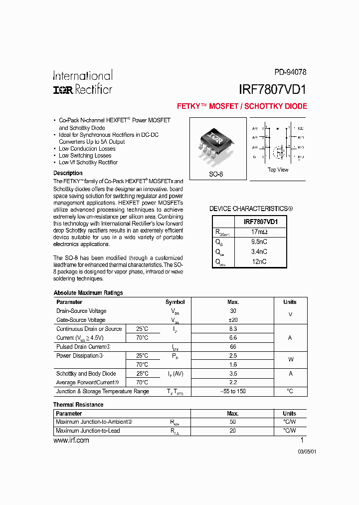 IRF7807VD1_2166.PDF Datasheet