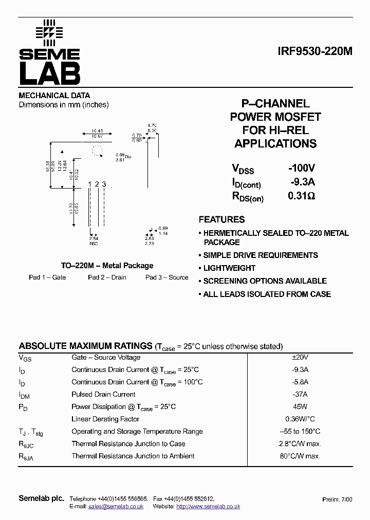 IRF9530-220M_5926.PDF Datasheet
